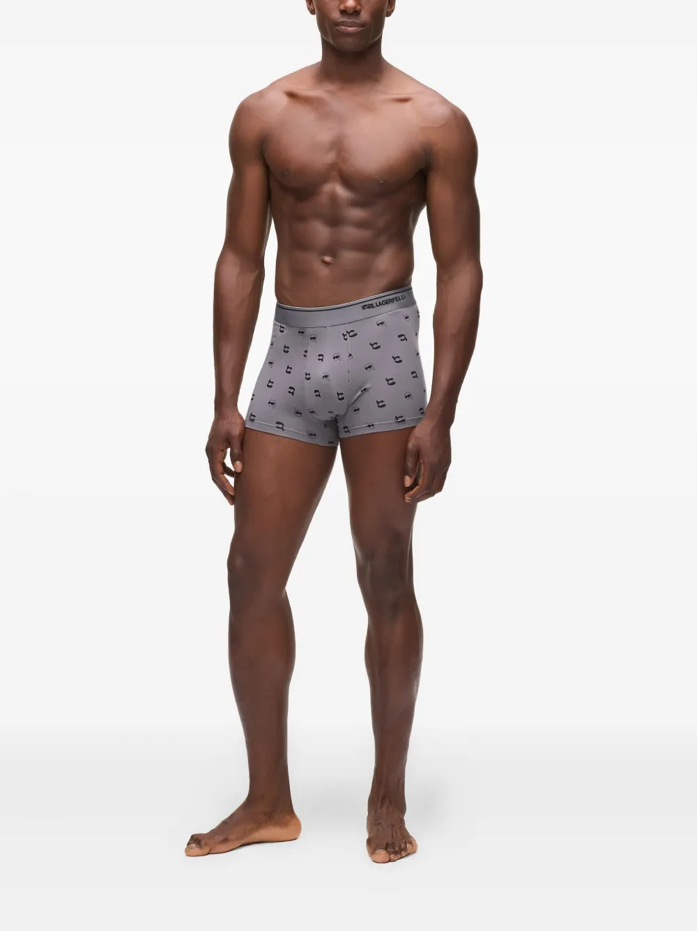 Karl Lagerfeld Drie Ikon boxershorts met print Grijs