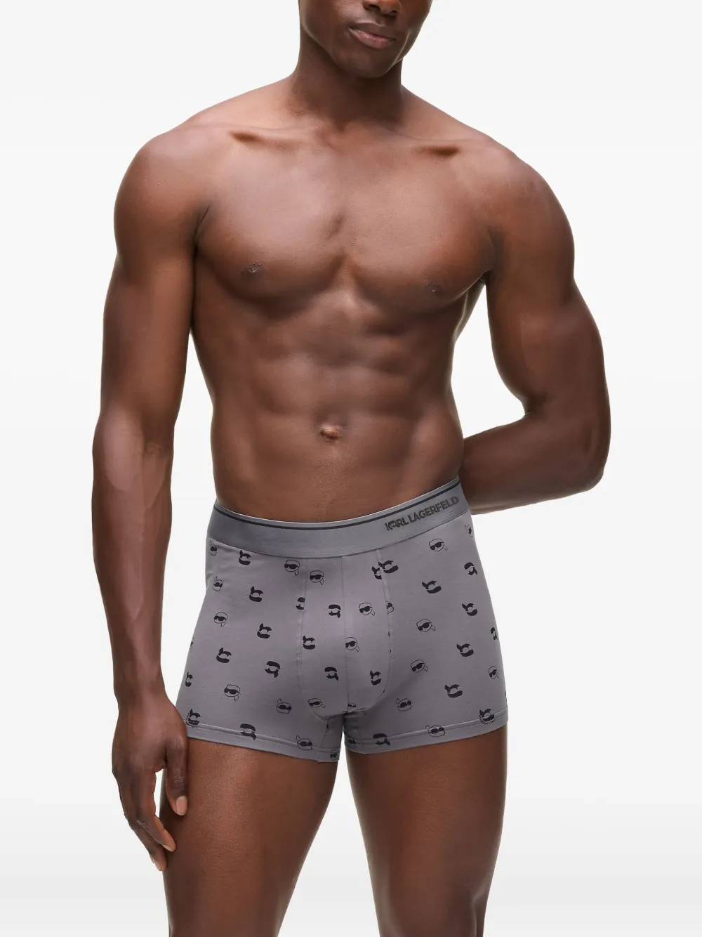 Karl Lagerfeld Drie Ikon boxershorts met print Grijs