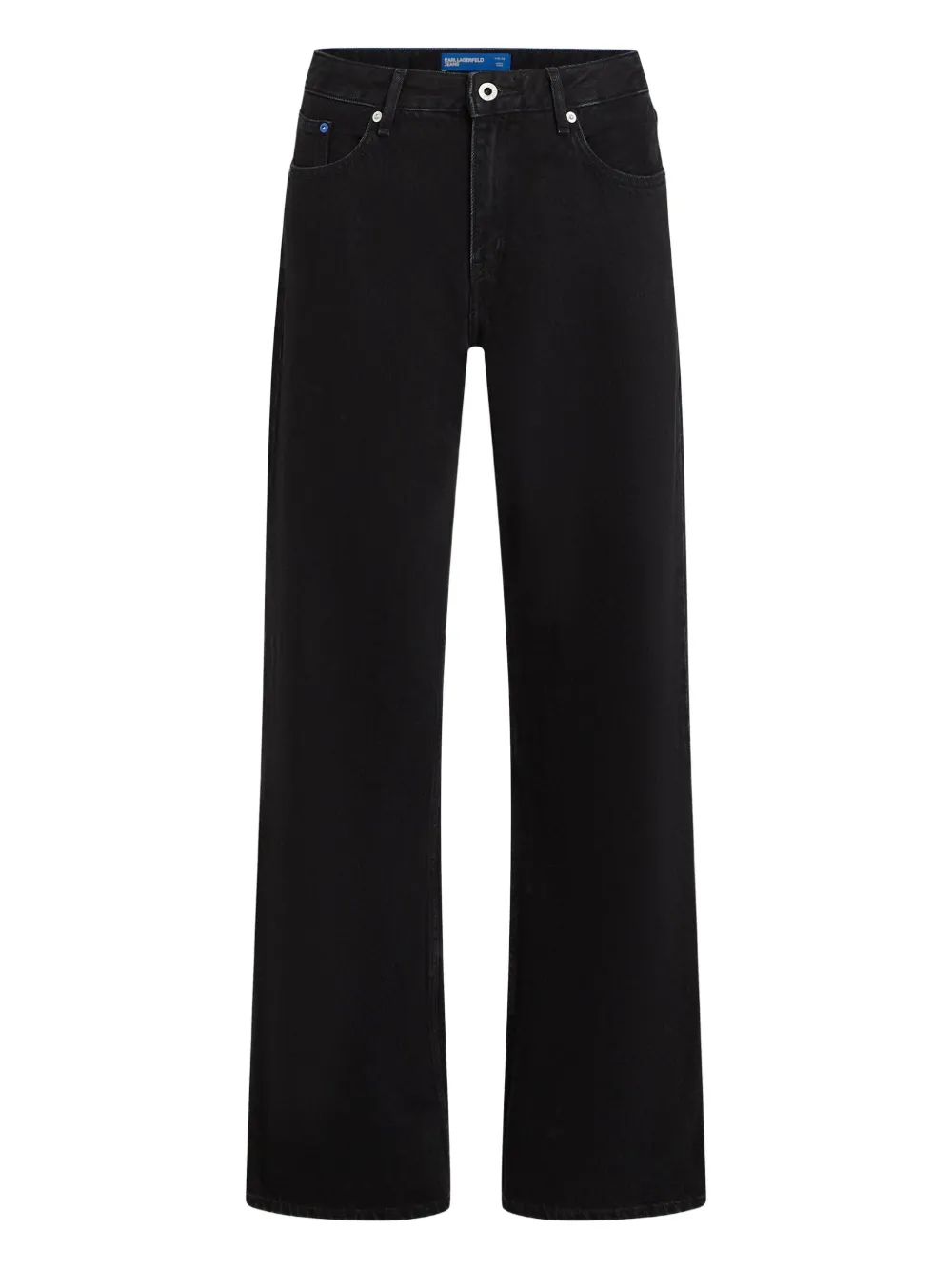 Karl Lagerfeld Jeans Mid-rise Straight-leg Jeans In Black
