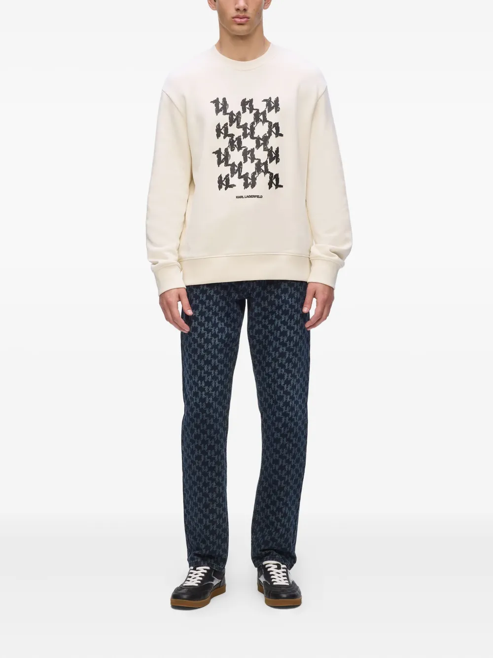 Karl Lagerfeld Sweater met monogram - Beige