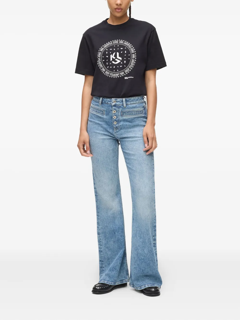 Karl Lagerfeld Jeans Jeans met knopen - Blauw