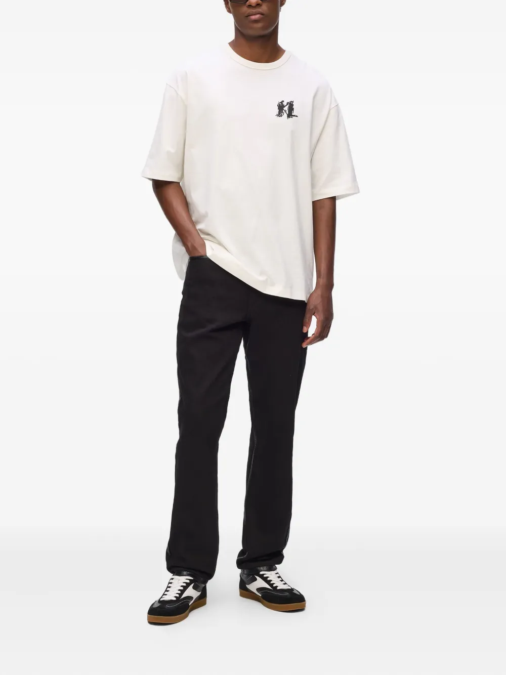 Karl Lagerfeld Gecoate jeans - Zwart