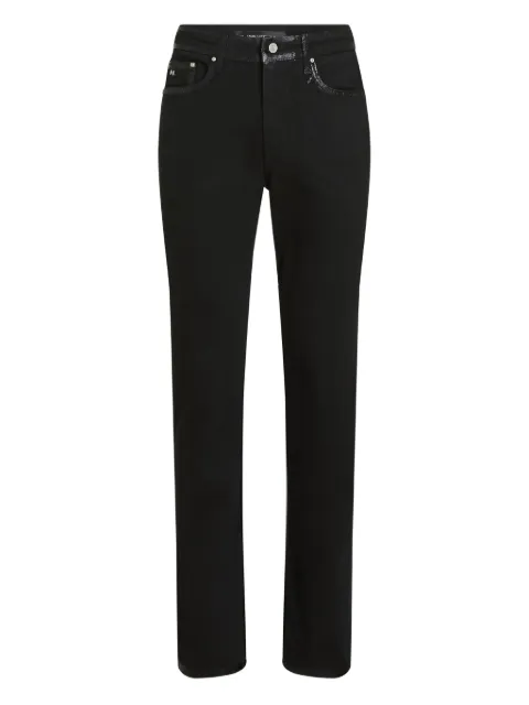 Karl Lagerfeld coated detail jeans