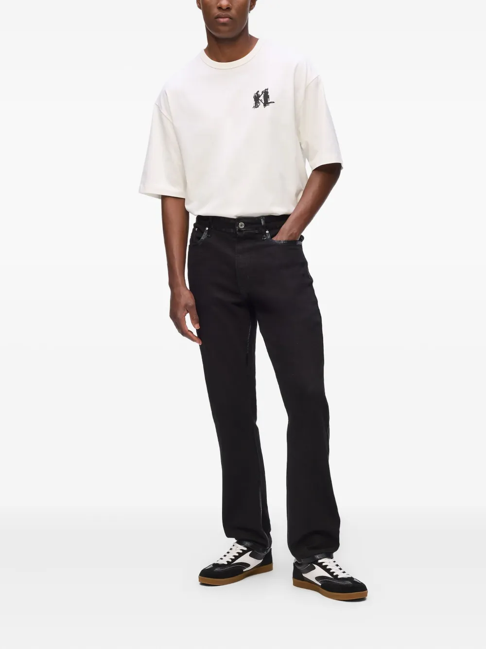 Karl Lagerfeld Gecoate jeans Zwart