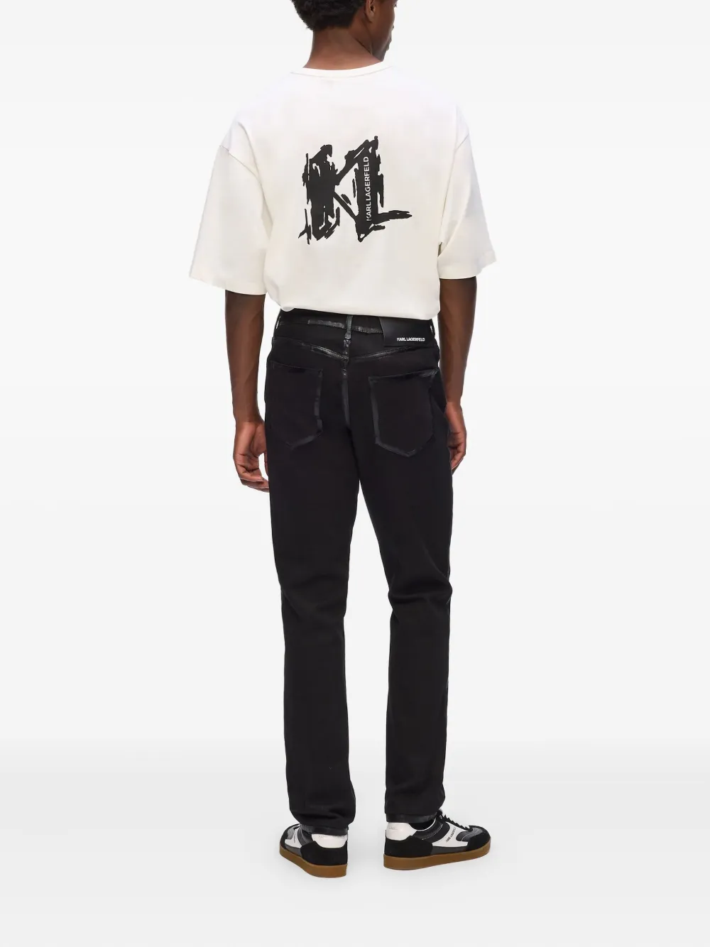 Karl Lagerfeld Gecoate jeans Zwart