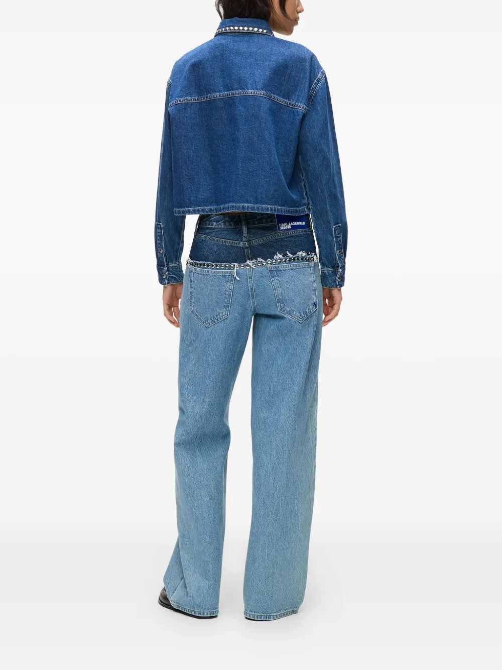 Karl Lagerfeld Jeans met studs Blauw