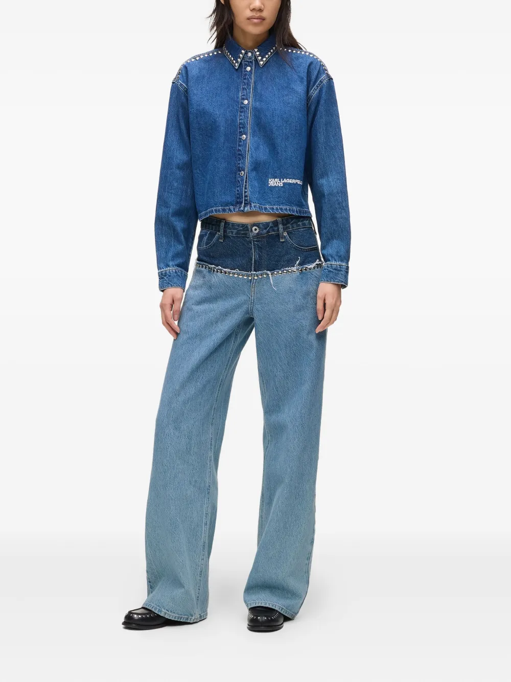 Karl Lagerfeld Jeans Jeans met studs - Blauw