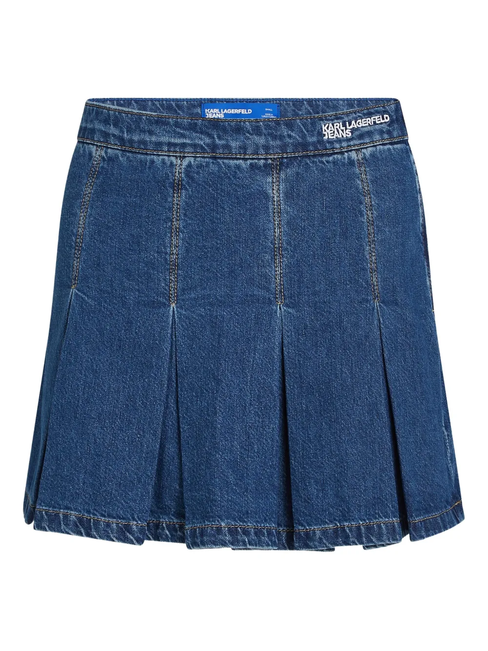 Karl Lagerfeld Jeans pleated denim mini skirt | Blue | Image 1