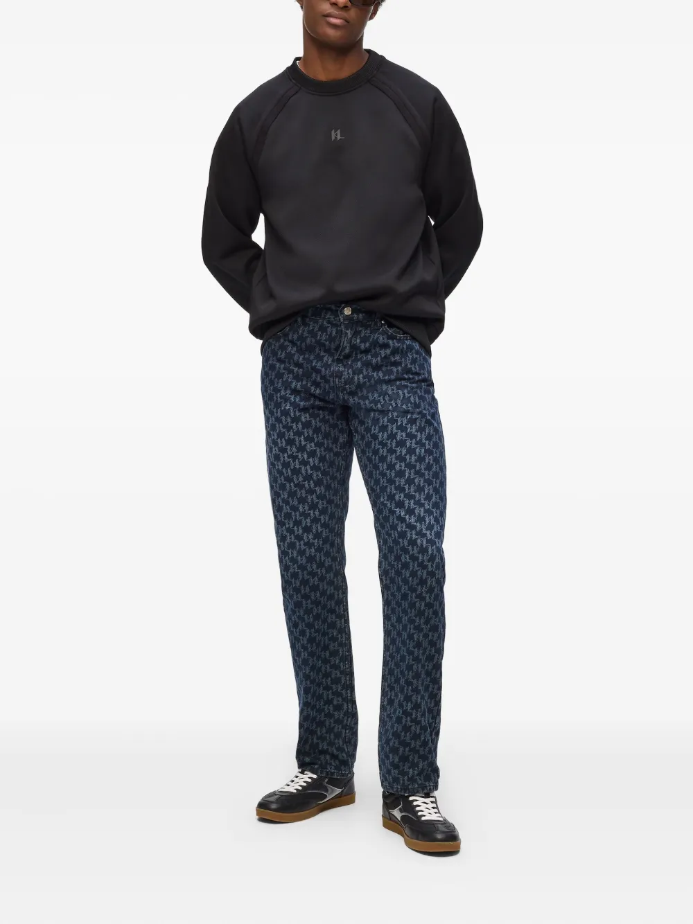 Karl Lagerfeld Sweater met logoprint - Zwart