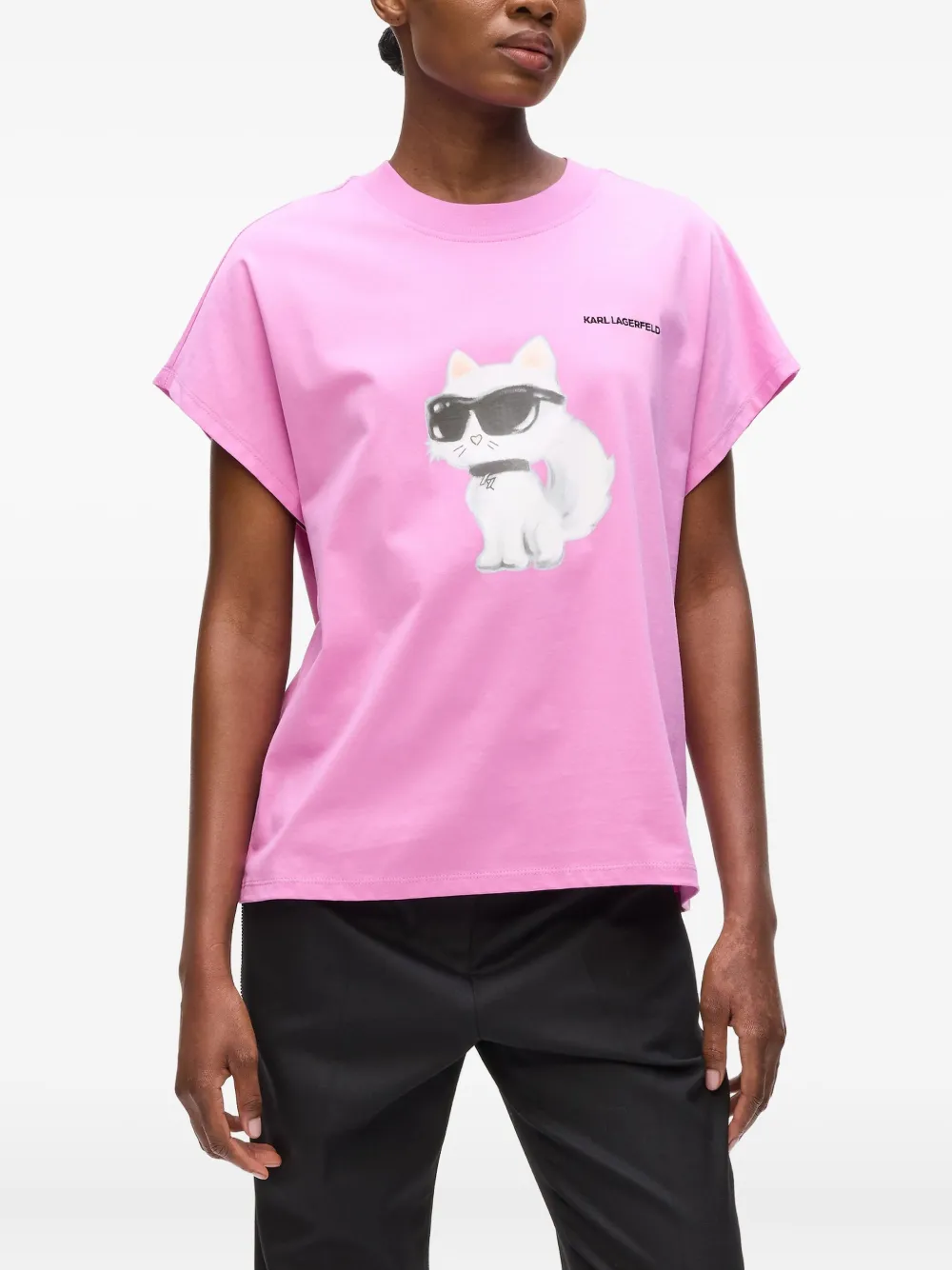Karl Lagerfeld Oversized T-shirt met print Roze