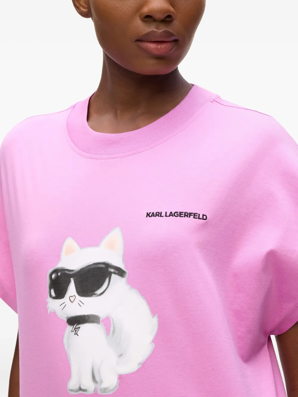 Karl Lagerfeld Oversized T-shirt met print Roze