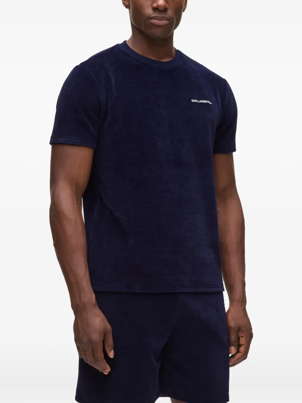 Karl Lagerfeld T-shirt verfraaid met logo Blauw
