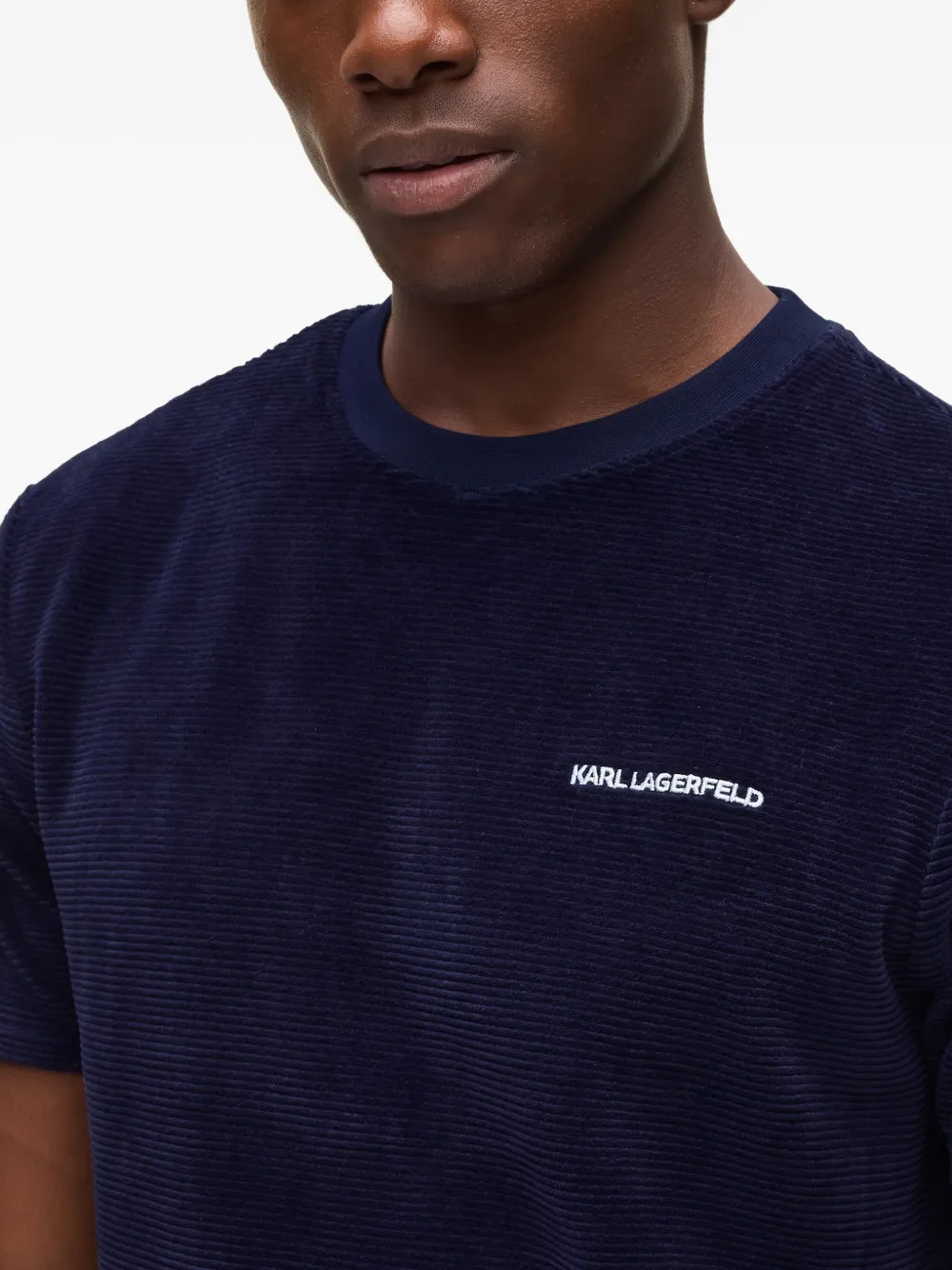 Karl Lagerfeld T-shirt verfraaid met logo Blauw