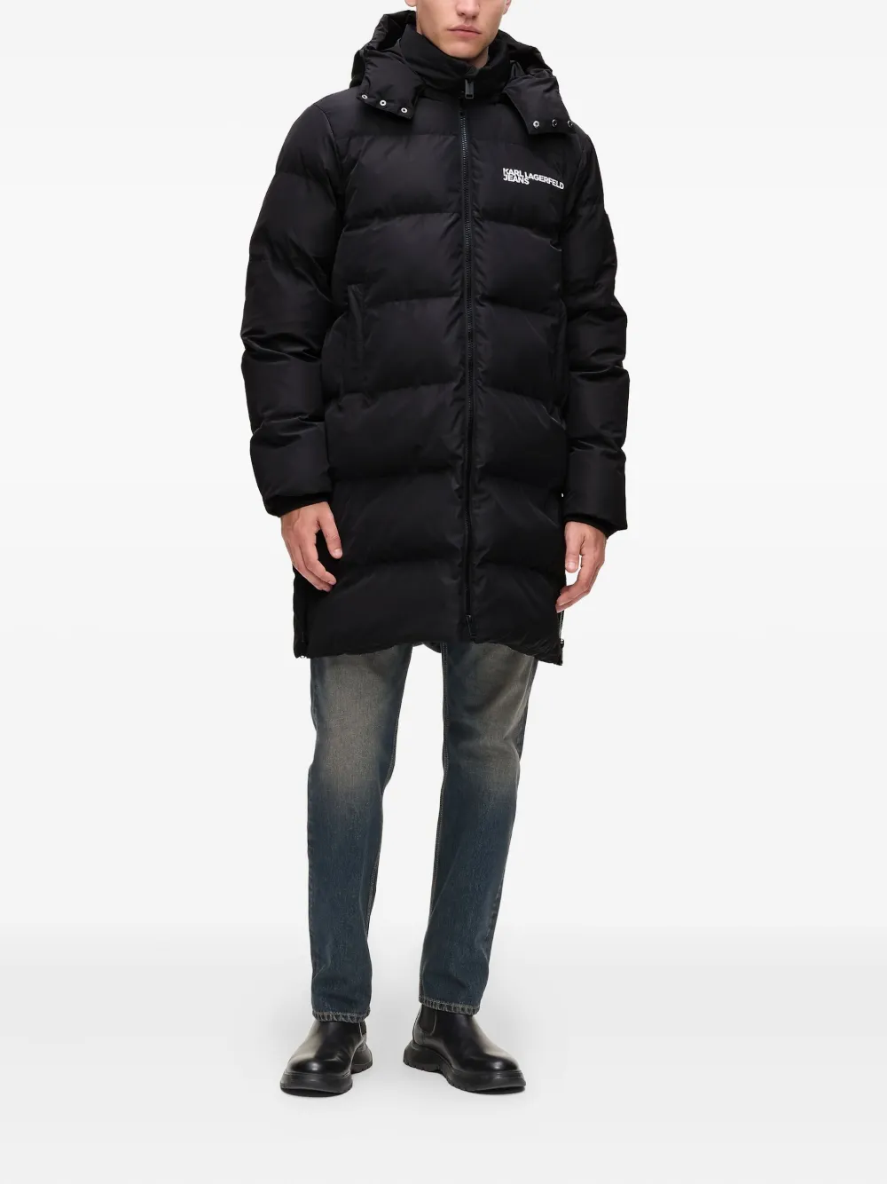 Karl Lagerfeld Jeans hooded puffer coat | Single Breasted Coats | Image 2