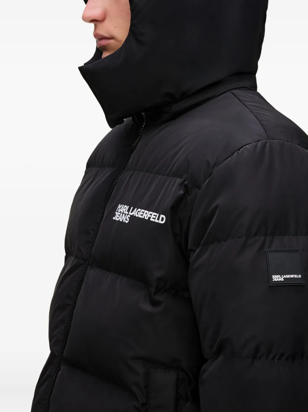 Karl Lagerfeld Jeans Donsjas met capuchon Zwart