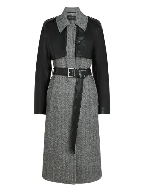 Karl Lagerfeld belted herringbone coat