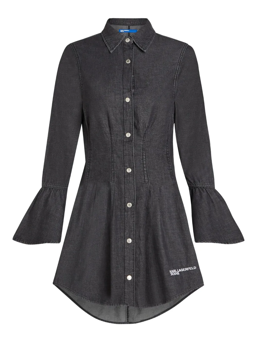 Karl Lagerfeld Jeans bell-sleeve denim dress | Black | Image 1