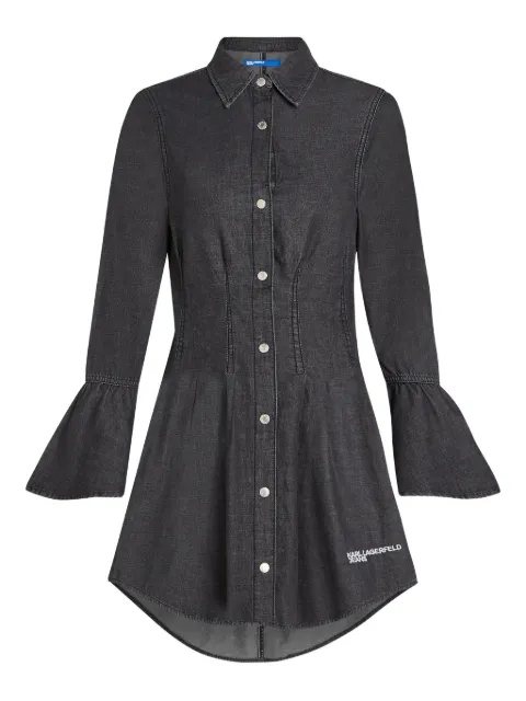 Karl Lagerfeld Jeans vestido de mezclilla con mangas acampanadas
