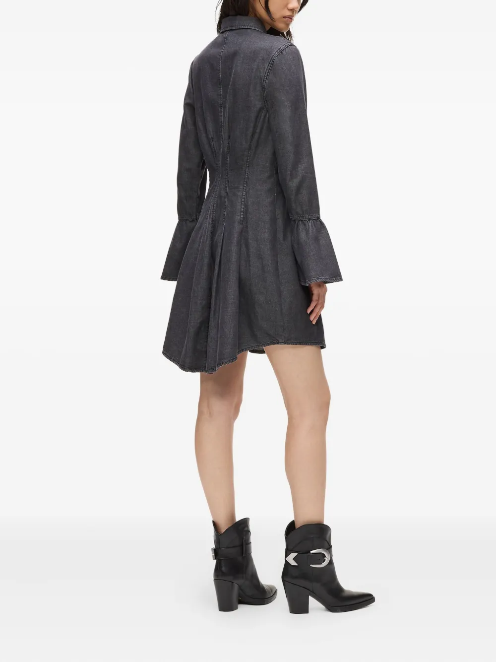 Karl Lagerfeld Jeans Spijkerjurk met klokmouwen Zwart