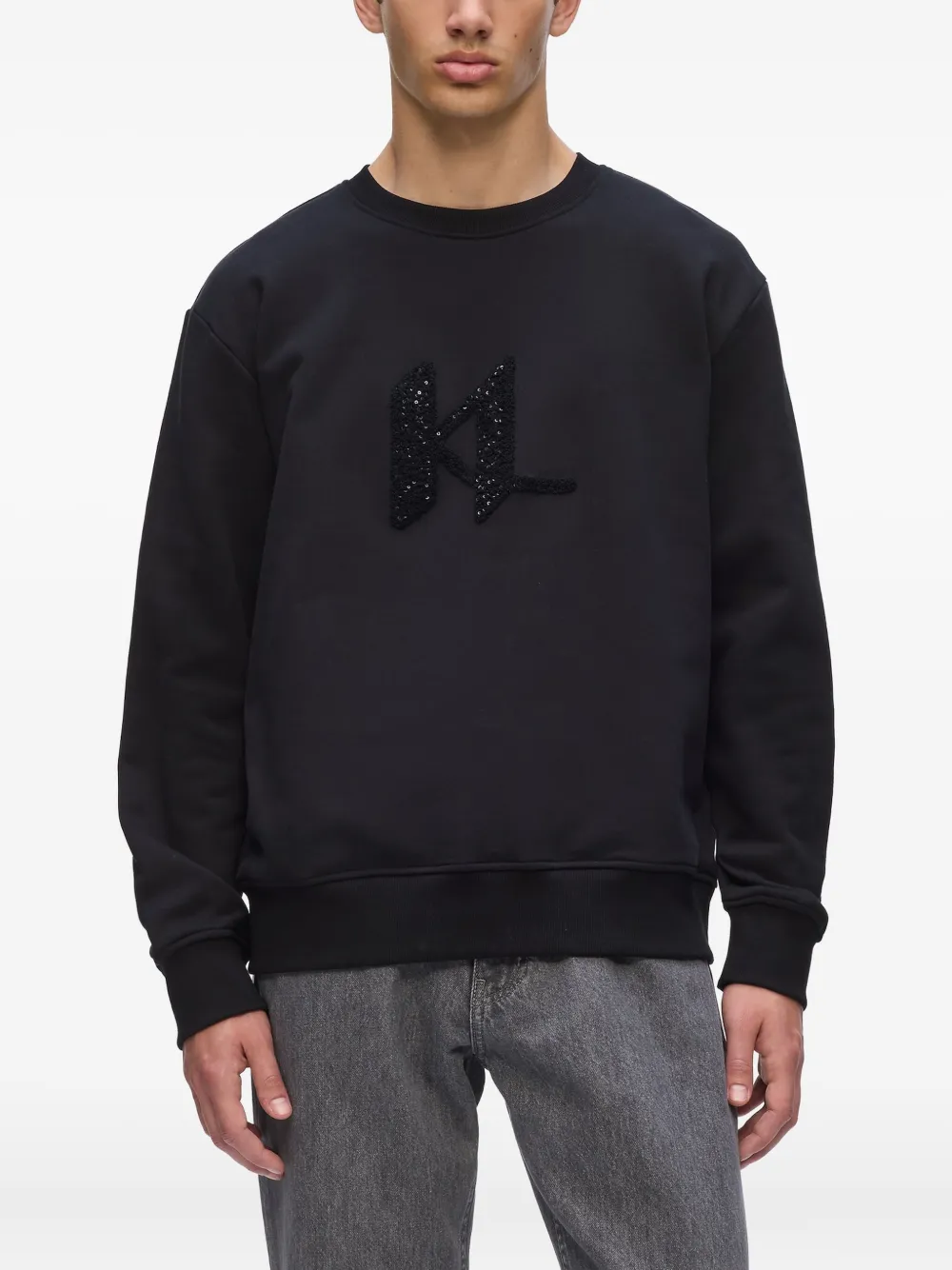 Karl Lagerfeld Sweater verfraaid met logo Zwart