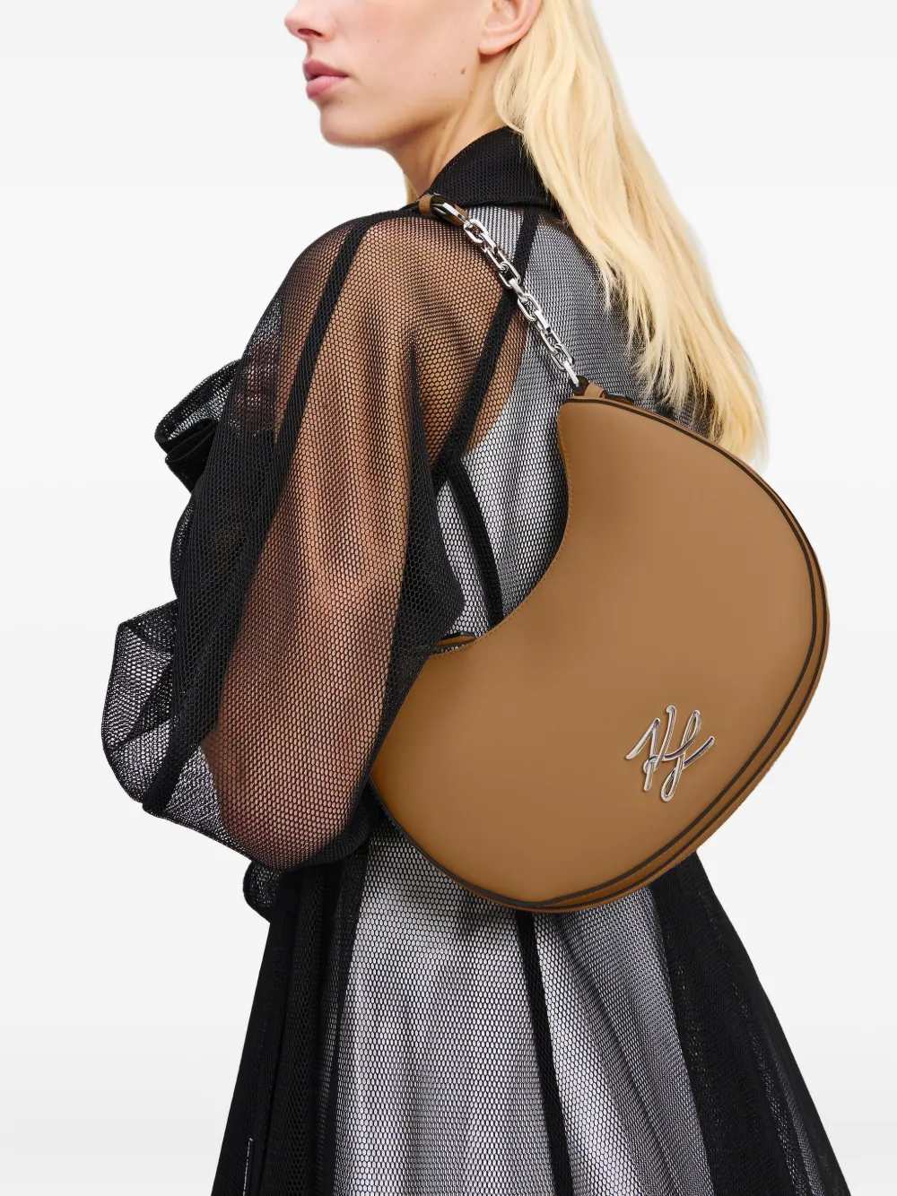 Karl Lagerfeld K/Autograph Moon schoudertas - Bruin
