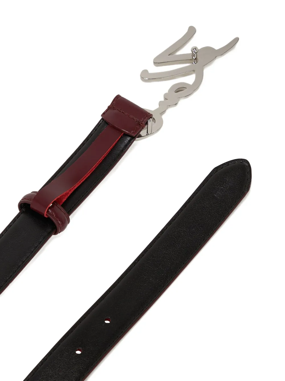 Karl Lagerfeld Signature Logo Leather Belt In Brown