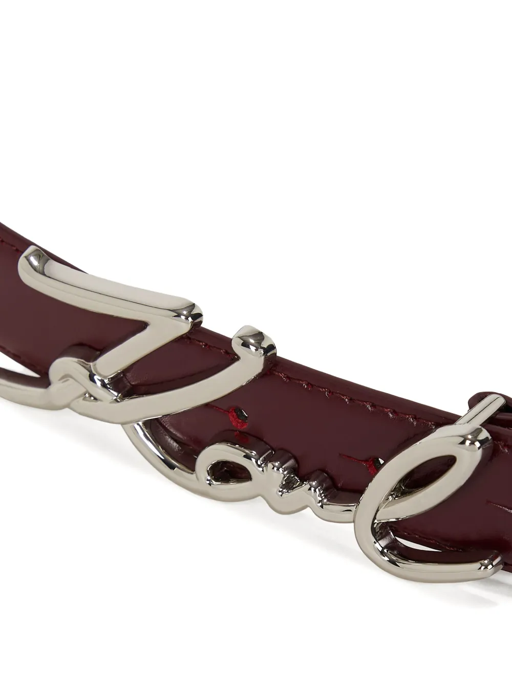 Karl Lagerfeld Signature Logo Leather Belt In Brown