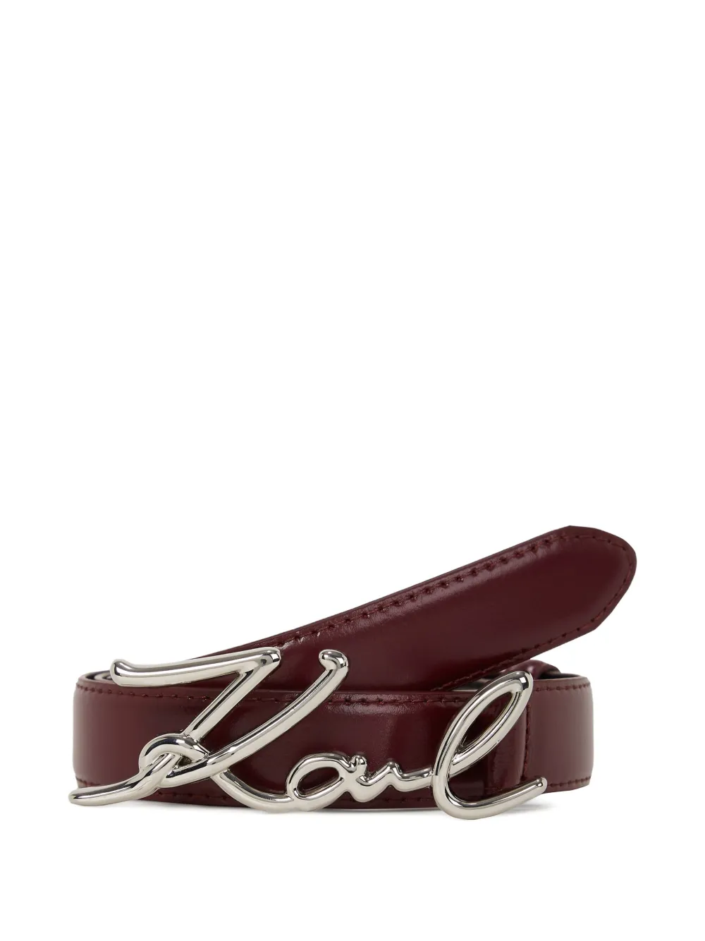 Karl Lagerfeld Leren riem met logo - Rood