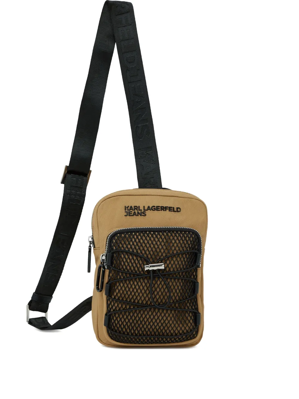 Karl Lagerfeld Jeans mesh-panel string messenger bag | Image 1