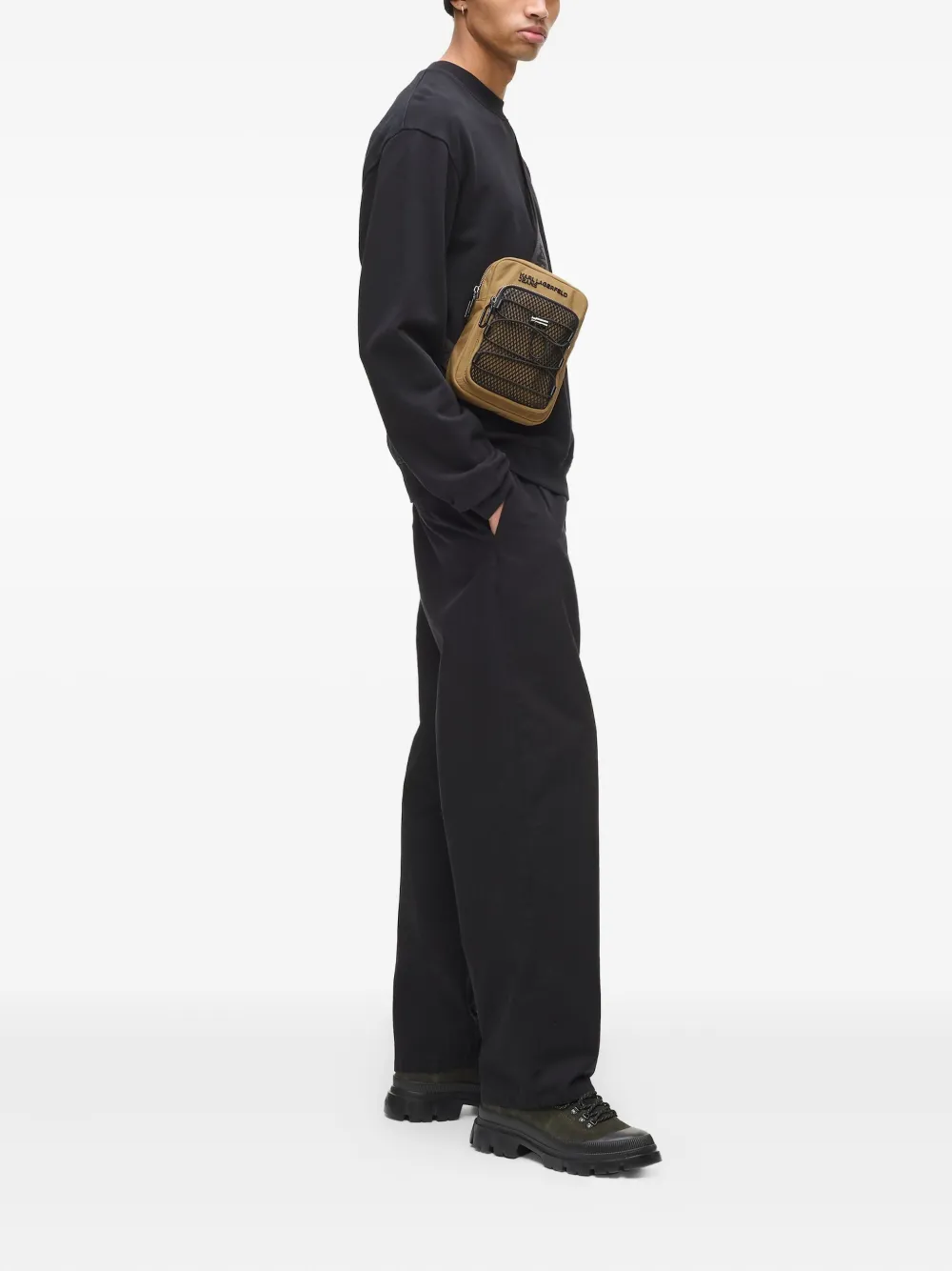 Karl Lagerfeld Jeans Messengertas met mesh vlak - 1ZJ CHIPMUNK