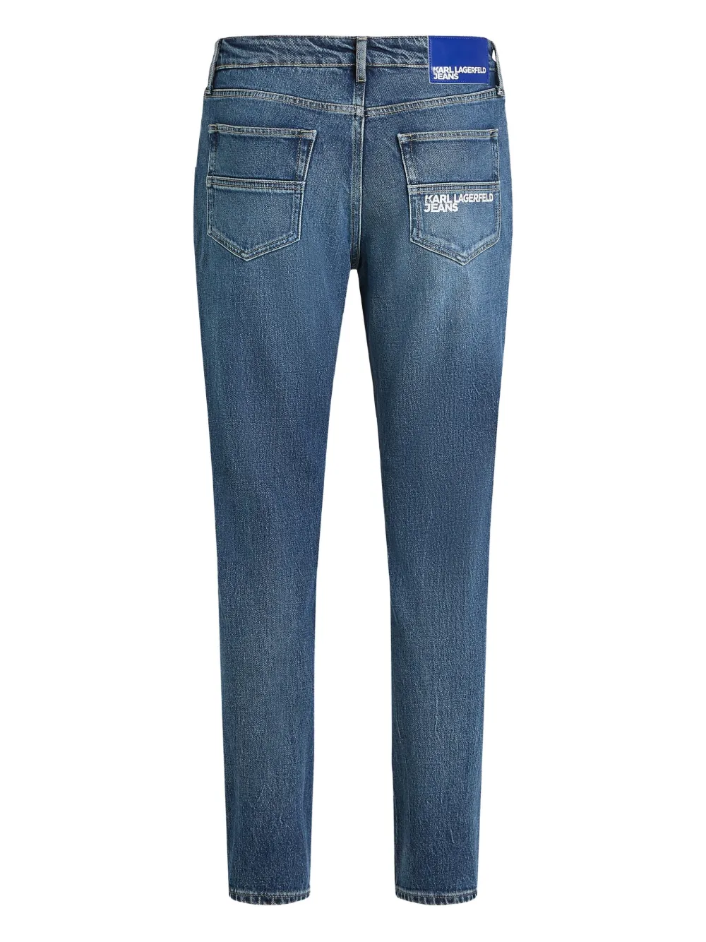 Karl Lagerfeld Jeans Logo-plaque Denim Jeans In Blue