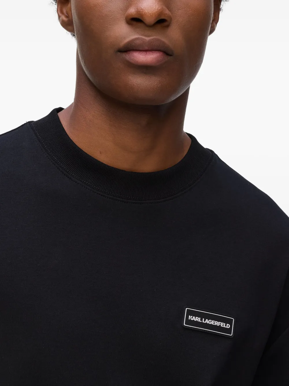 Karl Lagerfeld T-shirt met logoplakkaat Zwart