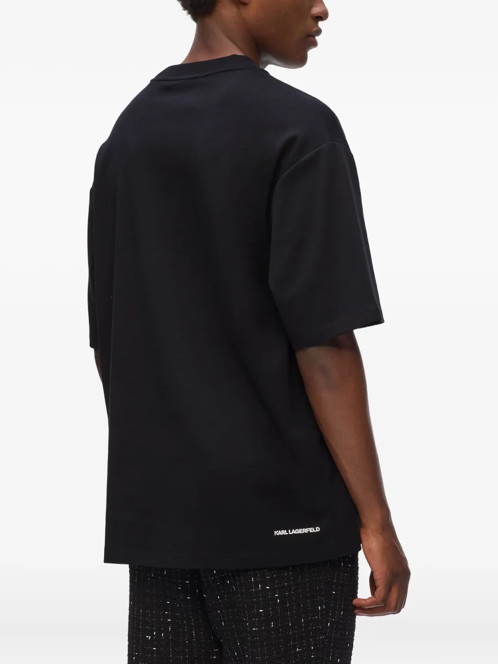 Karl Lagerfeld T-shirt met logoplakkaat Zwart