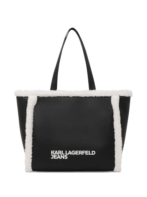 Karl Lagerfeld Jeans sac cabas à bordure en peau lainée