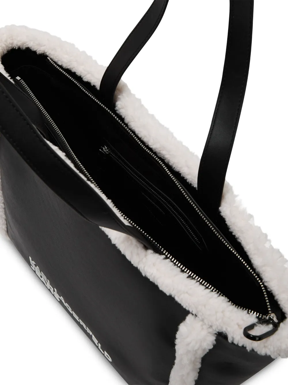 Karl Lagerfeld Jeans Shopper met lammy afwerking Zwart