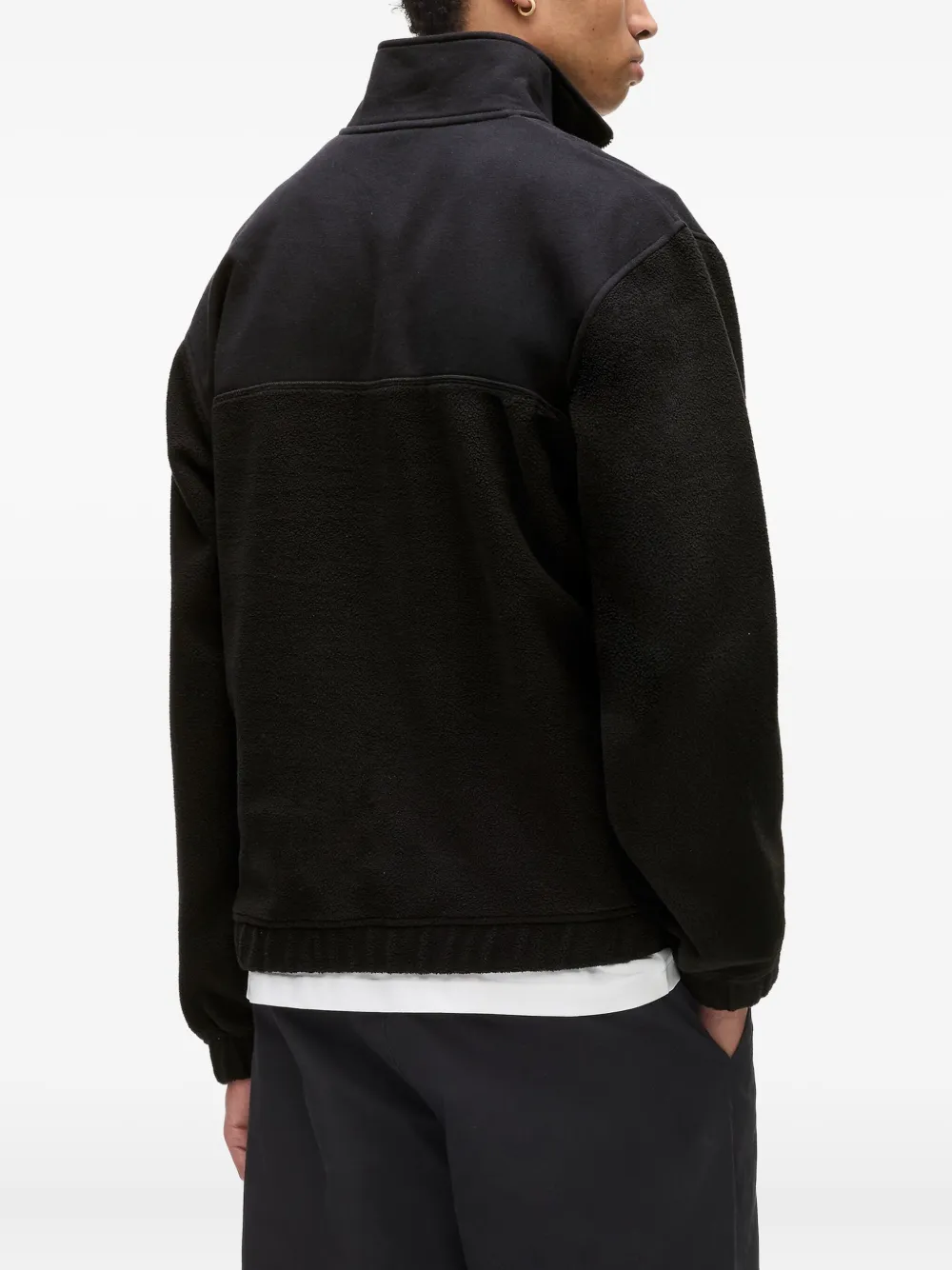 Karl Lagerfeld Jeans Fleece Half-zip Sweatshirt In Black