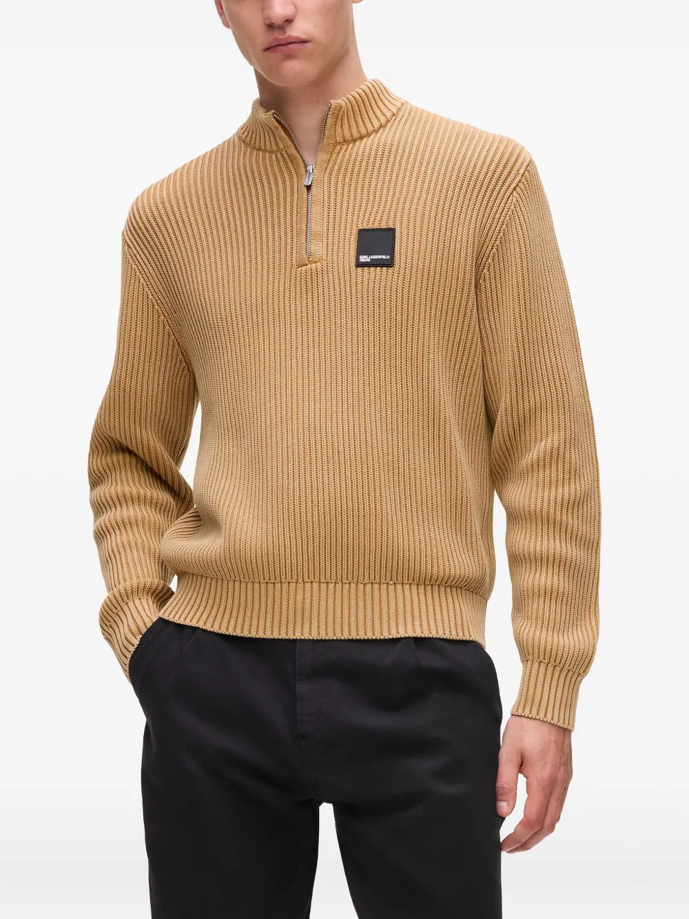 Karl Lagerfeld Jeans Ribgebreide trui Beige