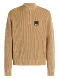Karl Lagerfeld Jeans ribbed-knit half-zip sweater - Neutrals