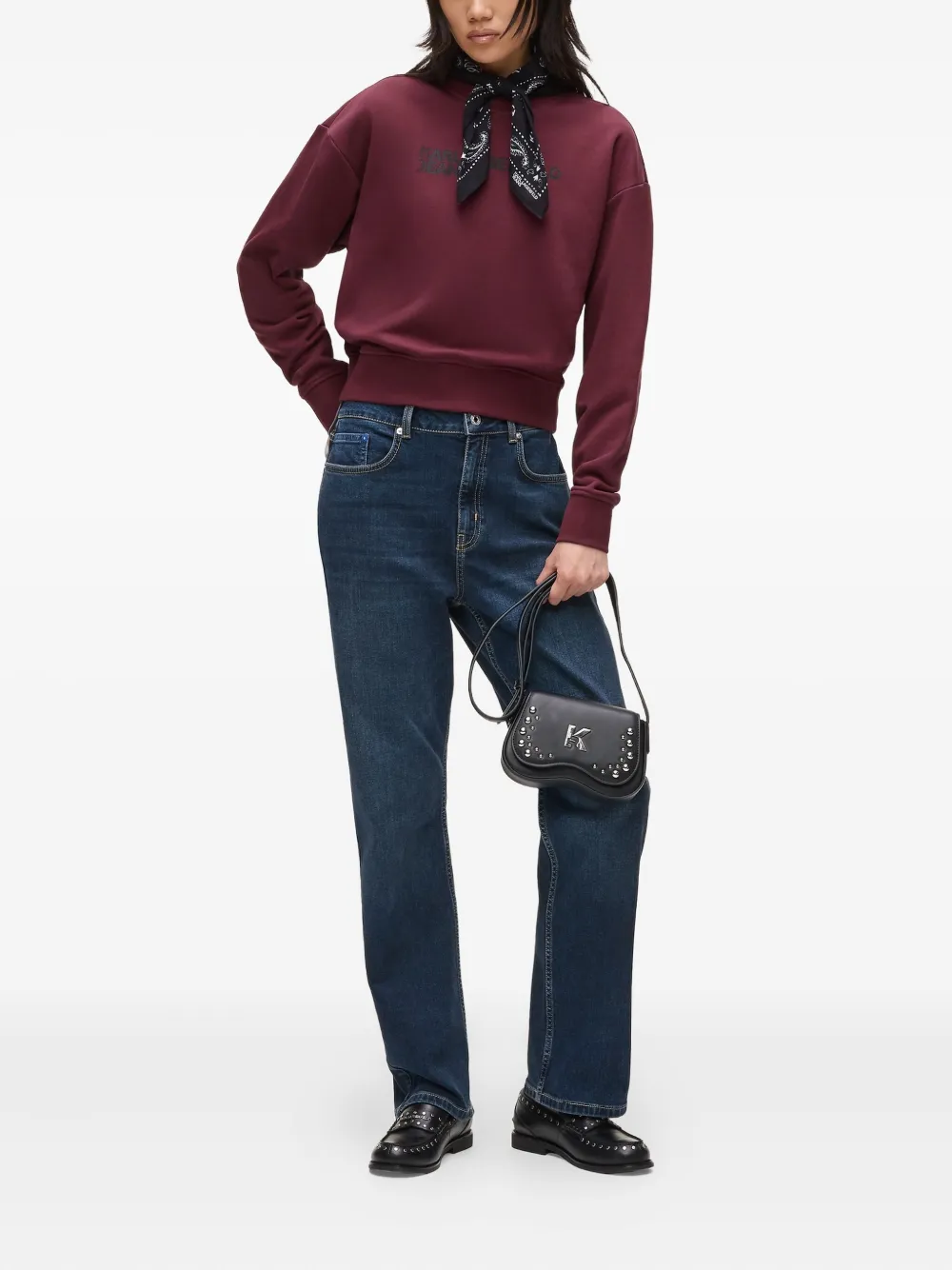 Karl Lagerfeld Jeans Logo-print Sweatshirt In Red