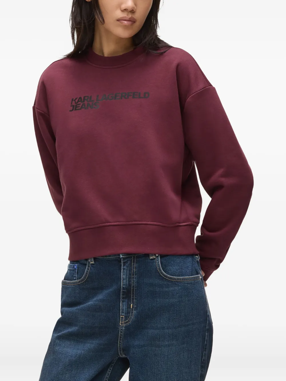 Karl Lagerfeld Jeans Logo-print Sweatshirt In Red