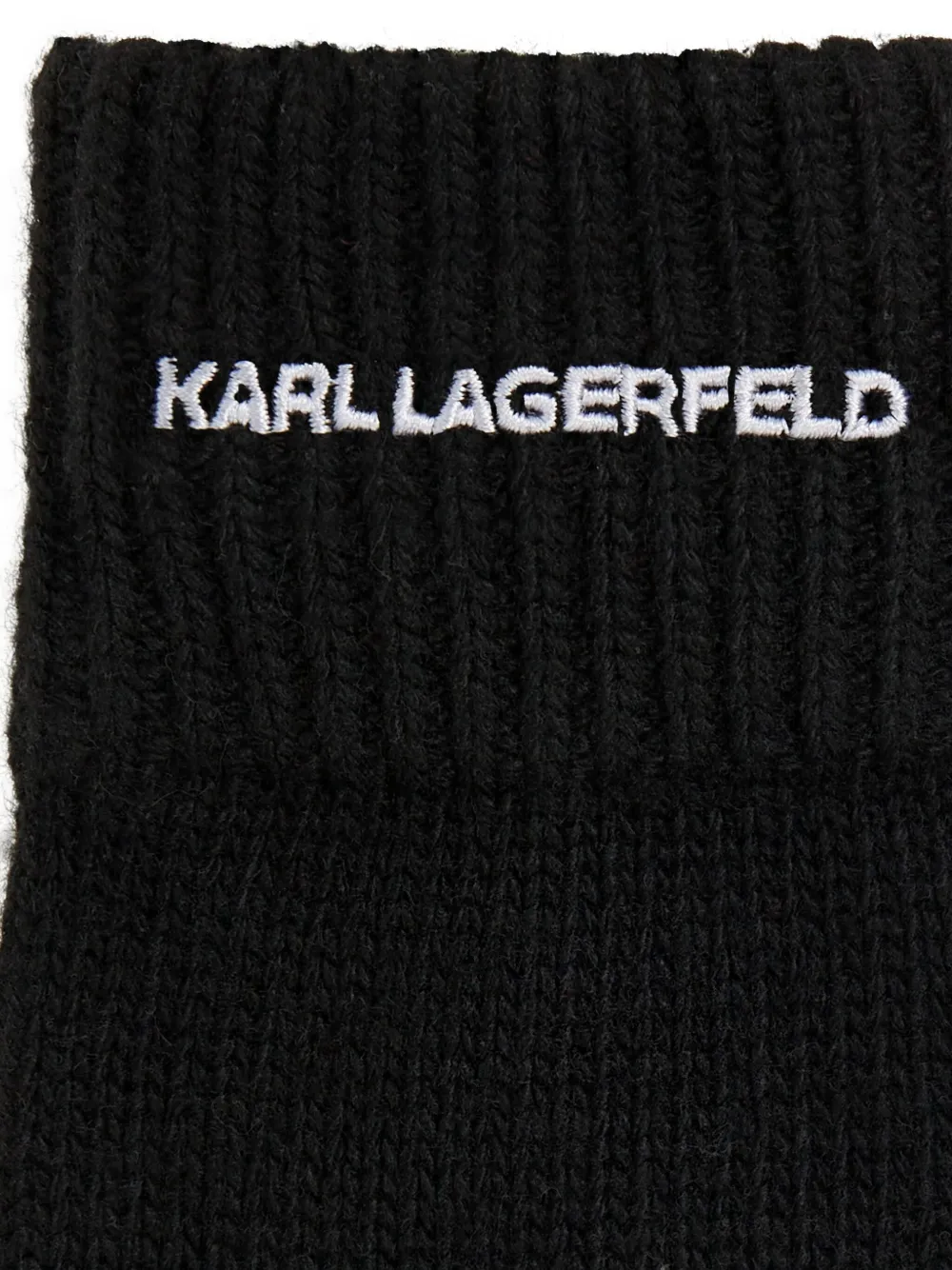 Karl Lagerfeld K Essential gebreide handschoenen met logo Zwart