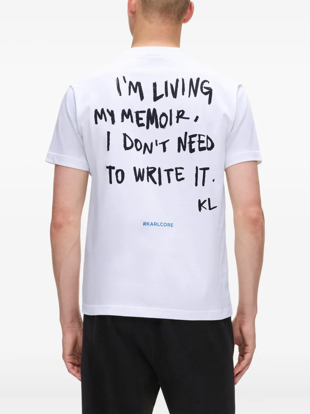 Karl Lagerfeld Jeans Karlism Back-print T-shirt In White