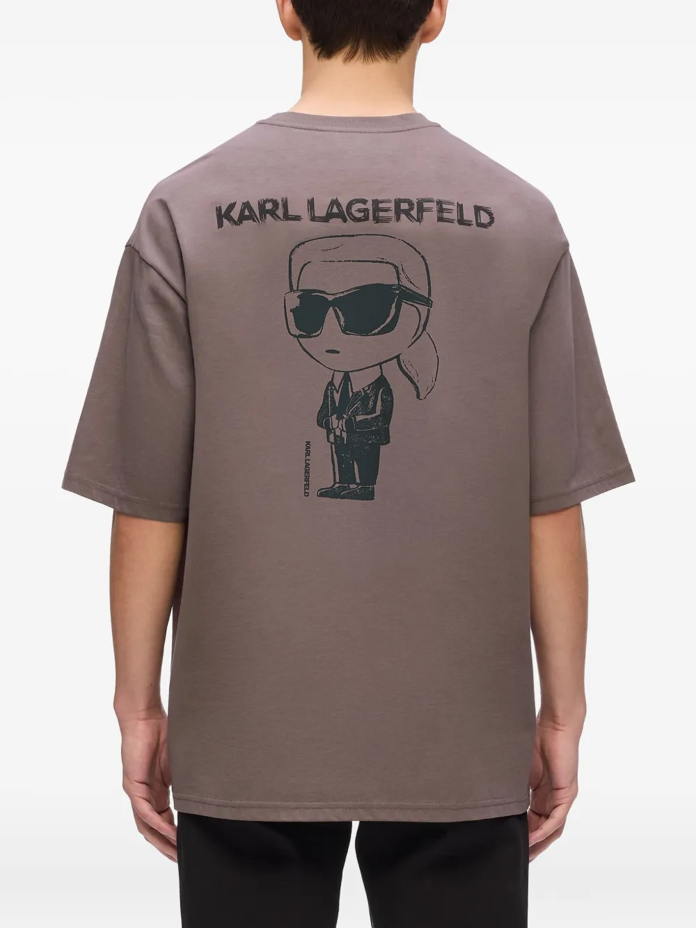 Karl Lagerfeld T-shirt met geborduurd logo Paars