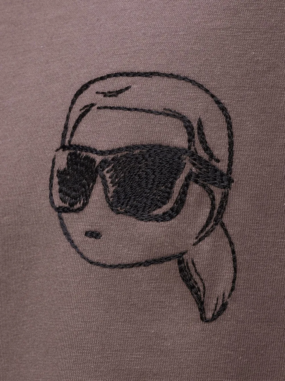 Karl Lagerfeld T-shirt met geborduurd logo Paars