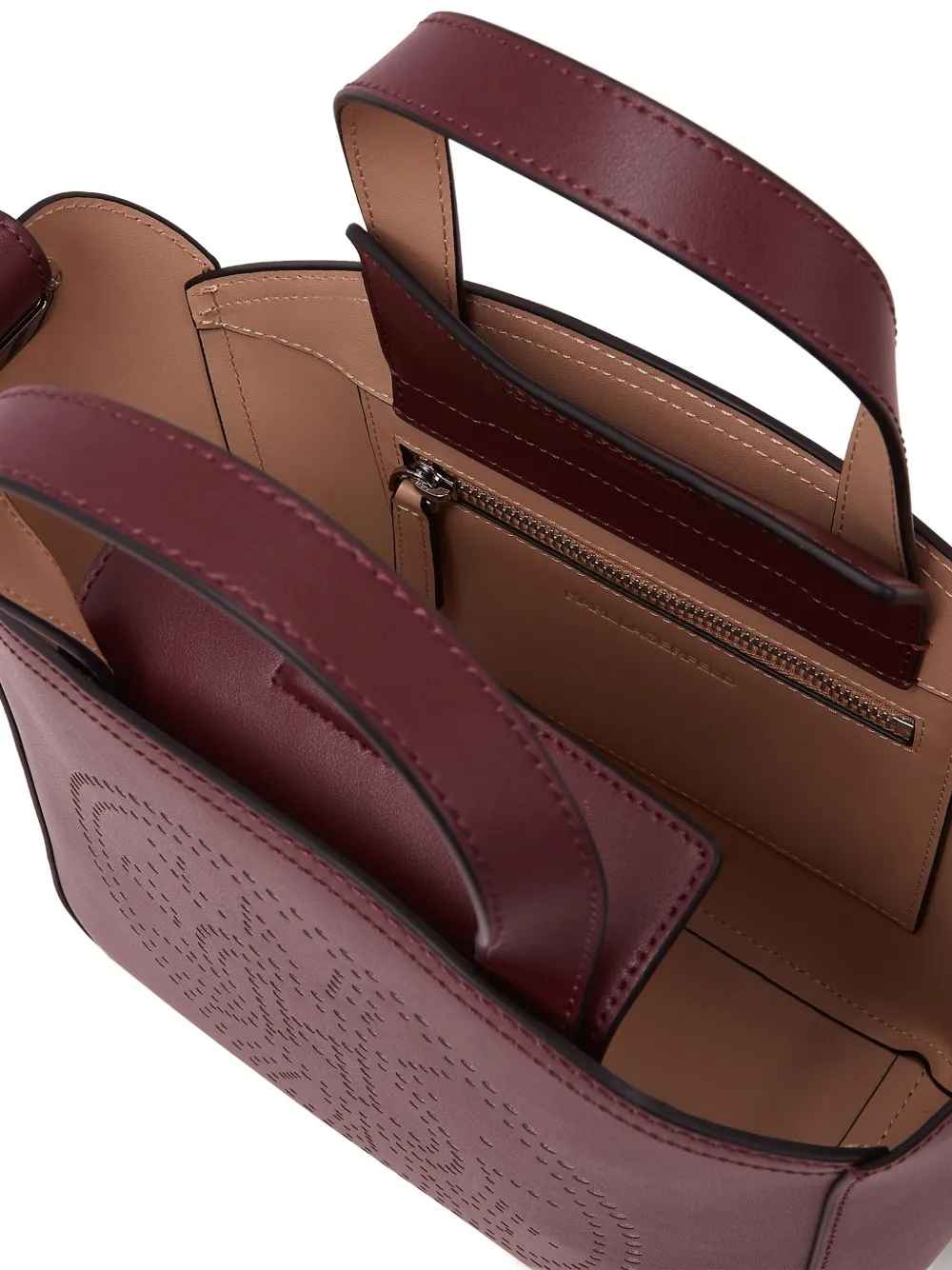 Karl Lagerfeld Circle kleine geperforeerde shopper Rood