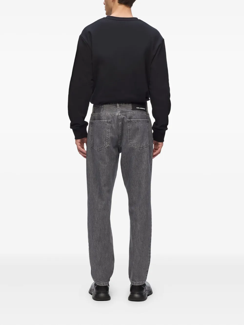 Karl Lagerfeld Logo-embossed Jeans In Gray