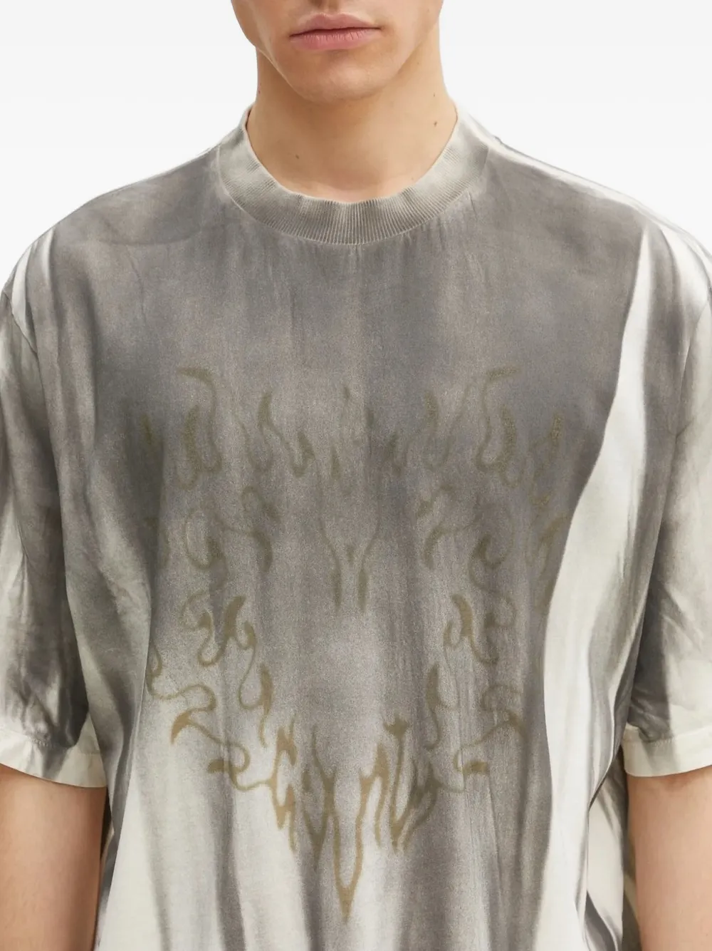 Marcelo Burlon County of Milan tie-dye flame-print T-shirt Grijs