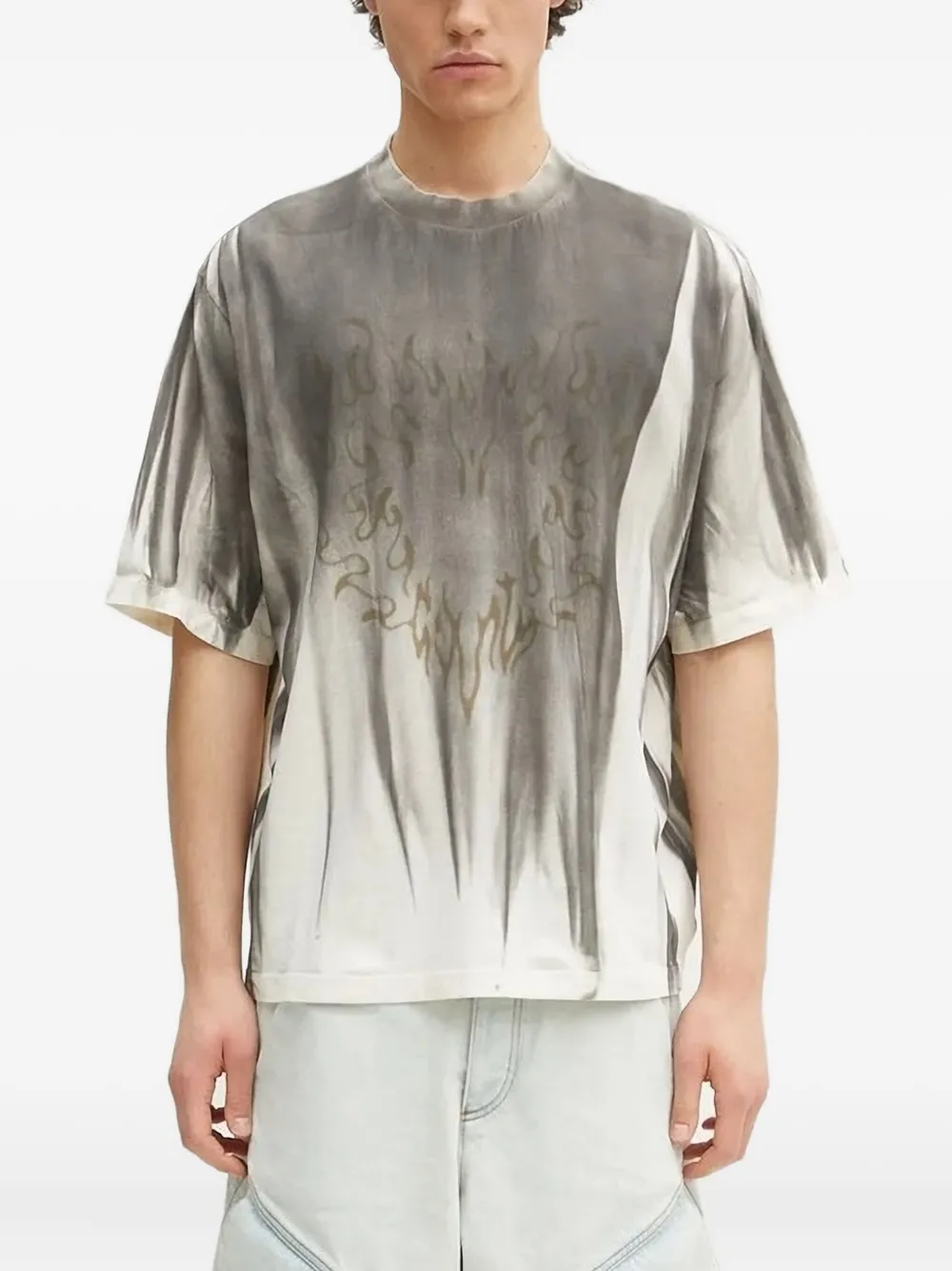 Marcelo Burlon County of Milan tie-dye flame-print T-shirt Grijs