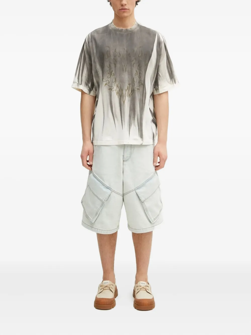 Marcelo Burlon County of Milan T-shirt met tie-dye print - Grijs