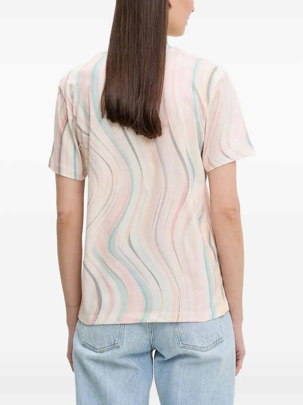PS Paul Smith wave-print T-shirt Veelkleurig